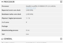 Core i9-9980HK, Prosesor Intel Mobile 8 Core Muncul di Internet Core i9-9980HK