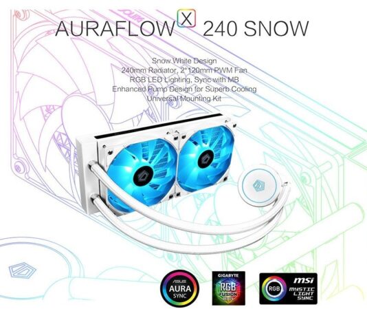 ID-Cooling Rilis Snow White Edition AURAFLOW X 240 & FROSTFLOW X 240